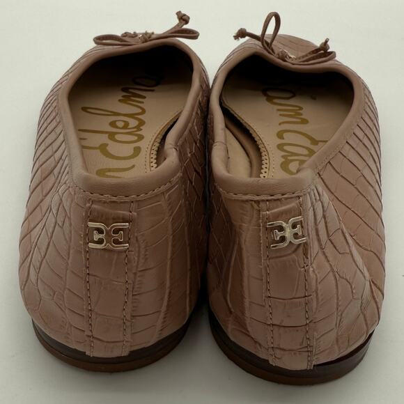 Sam Edelman Croc Print Pink Flats Jillie Maple Balletcore Casual Leather 8.5 - Picture 4 of 5